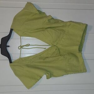 Anthropologie Lime Green Women's Top